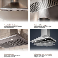 Rangaire 30" Wall-Mounted Range Hood 580 CFM Convertible  Stainless Steel  RHWMP30S Rangaire Appliances