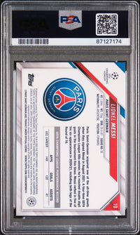 Graded 2021 Topps UCL Lionel Messi #10 Sparkle Foil Soccer Card PSA 10 Gem Mint
