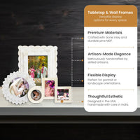 Royal White Bone Inlay Picture Frames Combo Pack of 5