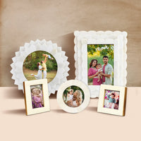 Royal White Bone Inlay Picture Frames Combo Pack of 5