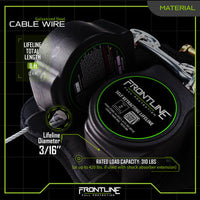 Frontline RPG082SLE Leading Edge Cable Twin Leg 8' SRL with Steel Snap Hook Ends