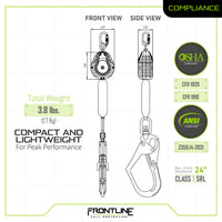 Frontline RPW061R Web Single Leg 6' SRL with Steel Rebar Hook End