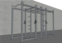 TGrip Commercial Dual Power Rack - 3x3 Steel - Functional Multi-Grip Pull-Up - Plate Storage - J-Hooks