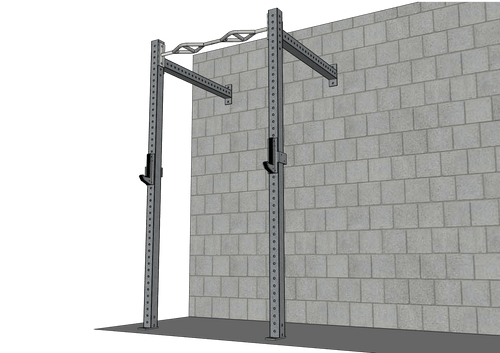 TGrip Commercial 4' Wall Mount Rig - 3x3 Steel - Functional Multi-Grip Pull-Up - Sandwich Style J-Hooks