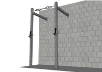 TGrip Commercial 4' Wall Mount Rig Weight Set - 3x3 Steel - Functional Multi-Grip Pull-Up - Sandwich Style J-Hooks