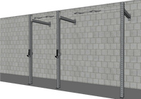 TGrip Commercial 10' Wall Mount Rig - 3x3 Steel - Functional Multi-Grip Pull-Up - Sandwich Style J-Hooks