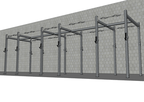 TGrip Commercial 24' Rig - 3x3 Steel - Functional Multi-Grip Pull-Up - Sandwich Style J-Hooks