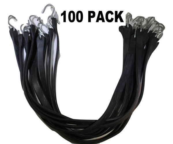 31 Inch Rubber Tarp Straps w/ Crimped S Hooks | 100 PACK RatchetStrap.Com