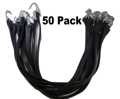 31 Inch Rubber Tarp Straps w/ Crimped S Hooks | 50 PACK RatchetStrap.Com