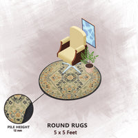 Premium Hand-Tufted Rug Made of 100% Wool  - Anglian Court - 5x5 Feet