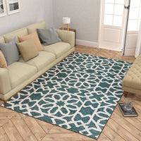 Premium Hand-Tufted Rug Made of 100% Wool  - Noir Grid - 5x8 Feet