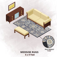Premium Hand-Tufted Rug Made of 100% Wool  - Nomadic Sun - 6x9 Feet