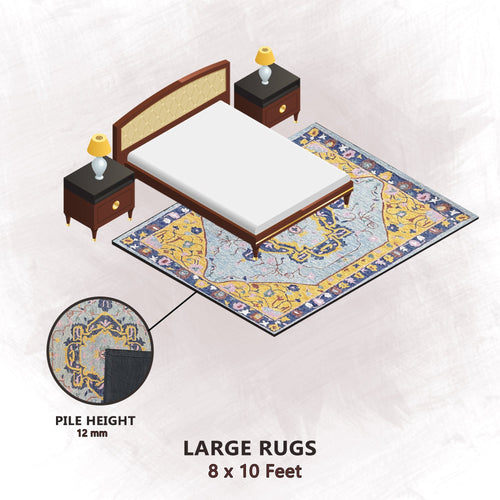 Premium Hand-Tufted Rug Made of 100% Wool  - Royal Realm - 8x10 Feet