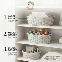 Multi-Purpose Nesting Rattan Basket 3-Piece Set