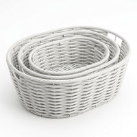 Multi-Purpose Nesting Rattan Basket 3-Piece Set