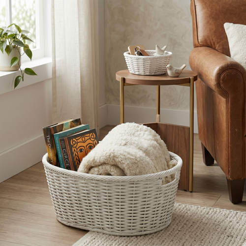 Multi-Purpose Nesting Rattan Basket 3-Piece Set