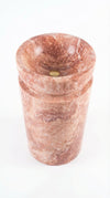 Red Travertine Designer Pedestal Stand-Alone Fluted Sink (W)18" (L)18" (H)33"