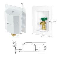 10 Pcs 1/2" Push Fit Inlet, Ice Maker Outlet Box