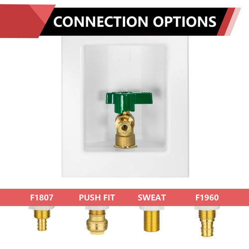1/2" Push Fit Inlet, Ice Maker Outlet Box, with Stainless Steel Hammer Arrestor Plumbingsell