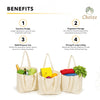 Reusable Tote Mesh Bag w/6 Internal Sleeves.