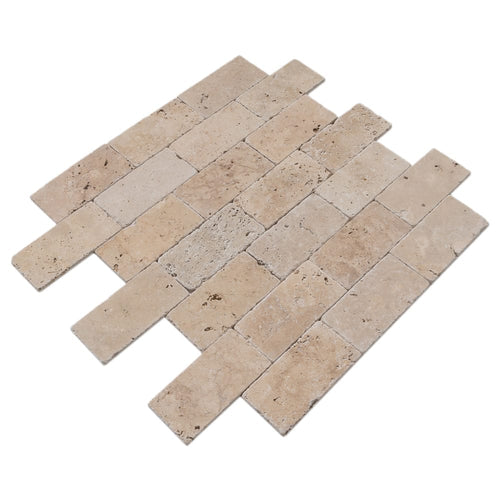 Riverbed Walnut Travertine Tumbled Floor and Wall Tile - Livfloors Collection