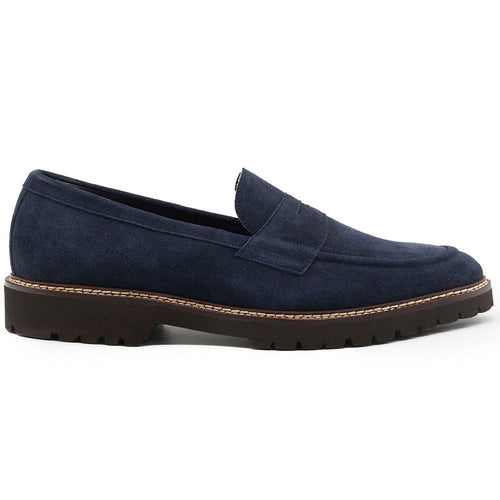Zelli Italia Zelli Italia 16-657-NVY ROMA Italian Suede Penny Loafers Navy