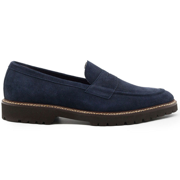 Zelli Italia Zelli Italia 16-657-NVY ROMA Italian Suede Penny Loafers Navy