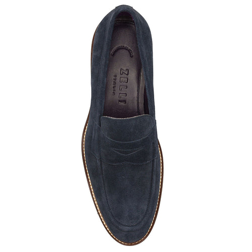 Zelli Italia Zelli Italia 16-657-NVY ROMA Italian Suede Penny Loafers Navy