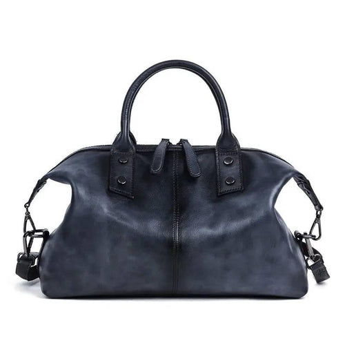 Rustic Luxury Vintage Calfskin Leather Duffle Bag
