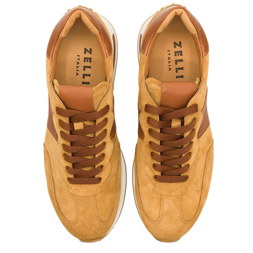 Zelli Italia Zelli Italia 66-265-CGN ROXI Suede & Calfskin Sneaker, Cognac