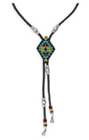 Rustic Charm Leather Beaded Necklace