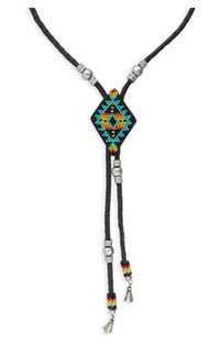 Rustic Charm Leather Beaded Necklace
