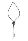 Rustic Charm Leather Beaded Necklace