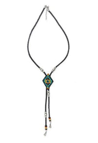 Rustic Charm Leather Beaded Necklace