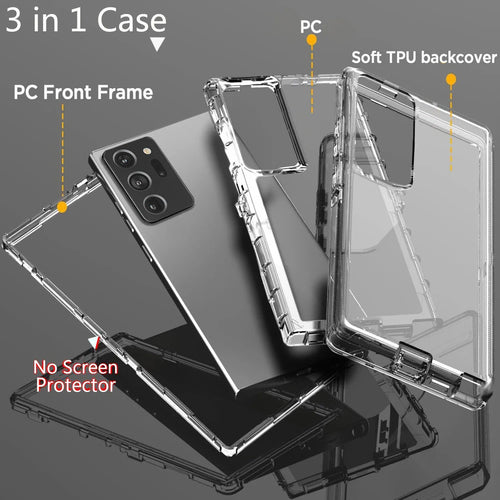 For Samsung Galaxy Note 20/Note 20 Ultra 5G Phone Case Hybrid Rugged Shockproof Protective Heavy Duty Hard Transparent Cover