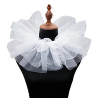 Fluffy Mesh Clown Ruff Collar & Vintage Masquerade Circus Costume Accessory
