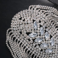 Rhinestone Tassel Chain Epaulette Shoulder Pad Applique