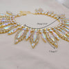 AB Gold Rhinestone Crystal Necklace & Earring Set