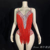 Custom Fringe Rhinestone Bodysuit & Stage Performance Dance Costume