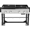 4- Burner portable gas grill and grill combination cover, 48,000 btu, propane grill combination for cooking, camping or tailcar