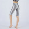 Oil Glossy High-Stretch Knee-Length Shorts Satin Shine Performance Biker Shorts