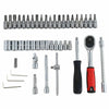 46PCS Socket Set 1/4" Drive Ratchet Spanner Metric Drive Small Socket Set and Extension For Car Bicycle Repair
