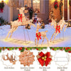 3 Pieces Lighted Christmas Reindeer, Holiday Reindeer Family Set with 255 Warm White Lights, Stakes