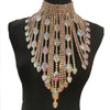 Rhinestone Crystal Long Fringe Tassel Necklace