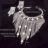 Rhinestone Tassel Earring & Necklace Jewelry Set