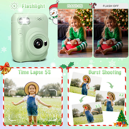 Gofunly 3.0" Kids Camera Instant Print, 1080P Digital Camera for Kids with 3 Rolls of Printer Paper, Kids Camera for 6-12 Years