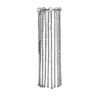 Rhinestone Long Tassel Hand Bracelet – Hollow Geometric Wristband & Cascading Crystal Fringe Cuff for Raves, Festivals & Clubwear