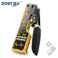 ZoeRax RJ45 Crimping Tool Ethernet Crimp Tool for RJ11/RJ12 Standard, RJ45 Pass Through Connector with Replacement Blale
