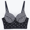 Rhinestone Beaded Bustier Corset Crop Top High Fashion Evening Party Bralette