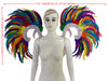 Showgirl Feather Wing Backpiece with Rhinestone Scroll Frames